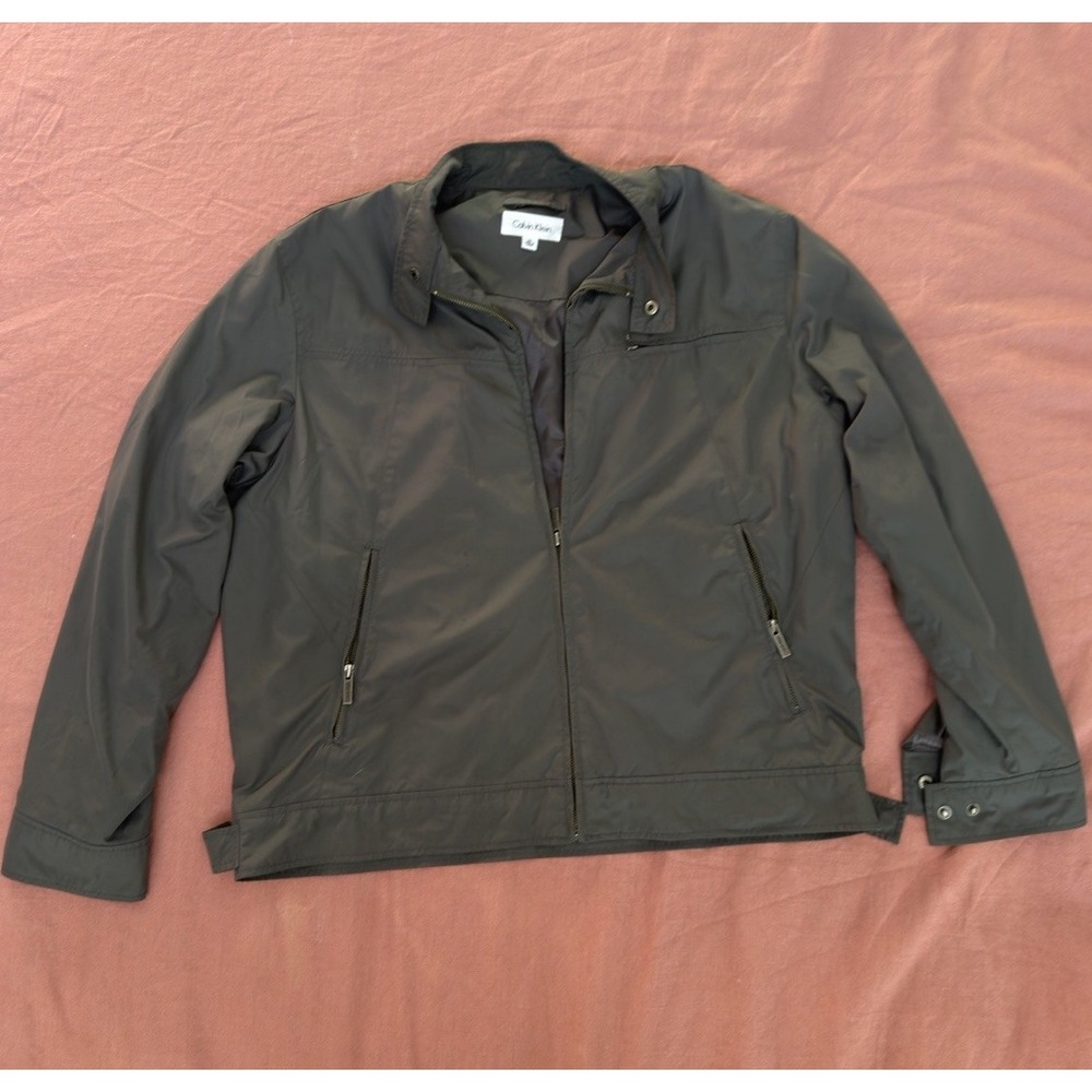 Calvin Klein Men's Lightweight Bomber Harrington Windbreaker Jacket Grey XL